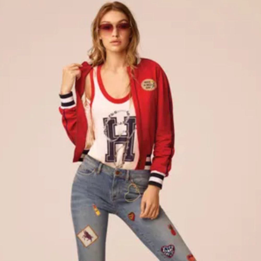 NWT Gigi Hadid x Tommy Hilfiger Red Bomber Jacket